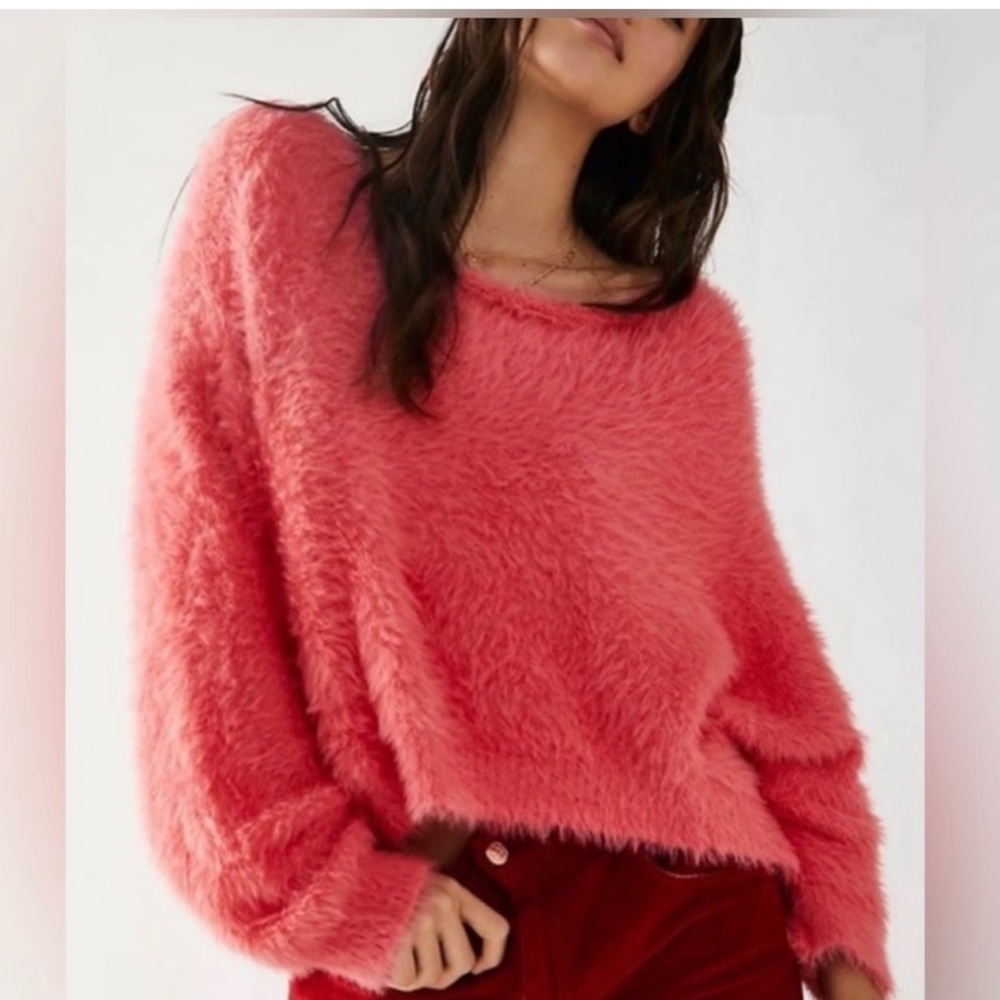 Free people pink crilla soft pullover sweater